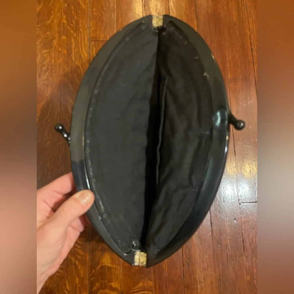 Black raffia vintage clutch - Picture 7 of 10